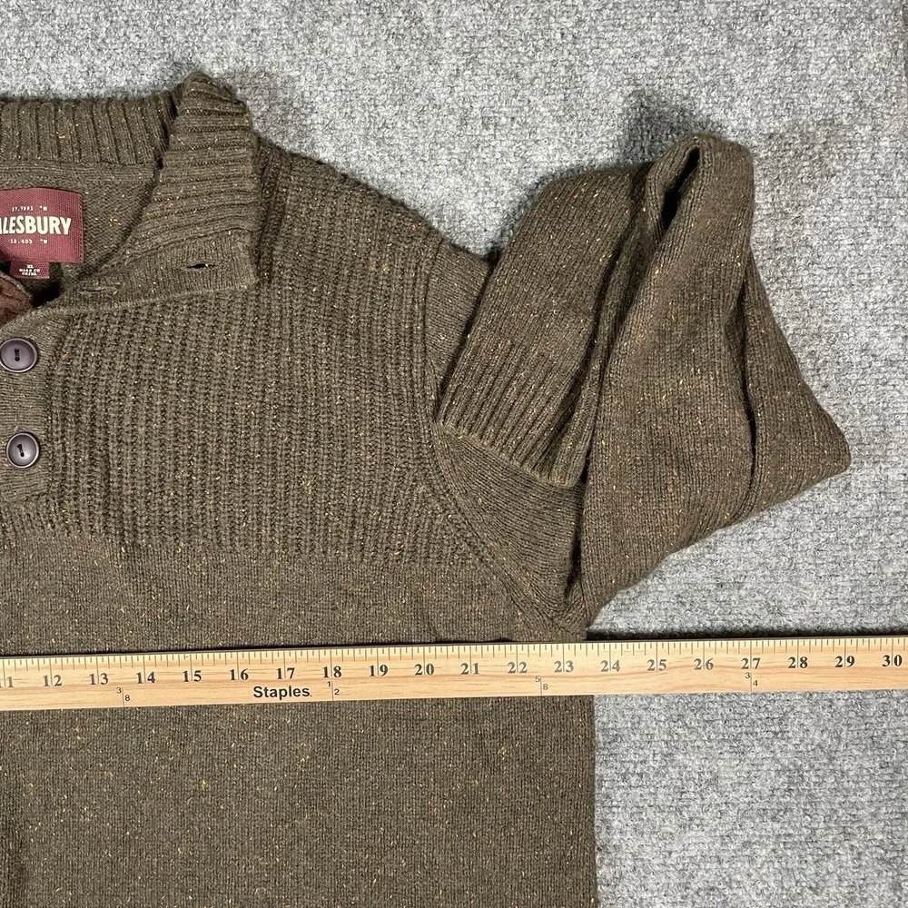 Alesbury Sweater 1/4 Button Men's XL Brown Speckled Pullover Preppy Hipster Golf